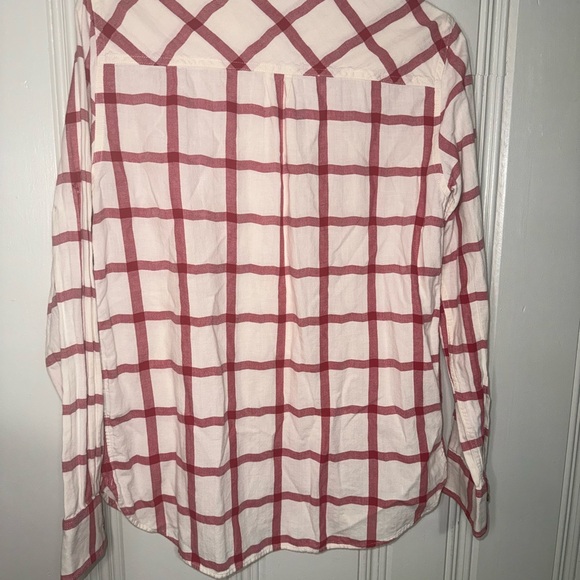 Red and White Plaid J. Crew Button Down Shirt - Size 4 - Picture 6 of 7